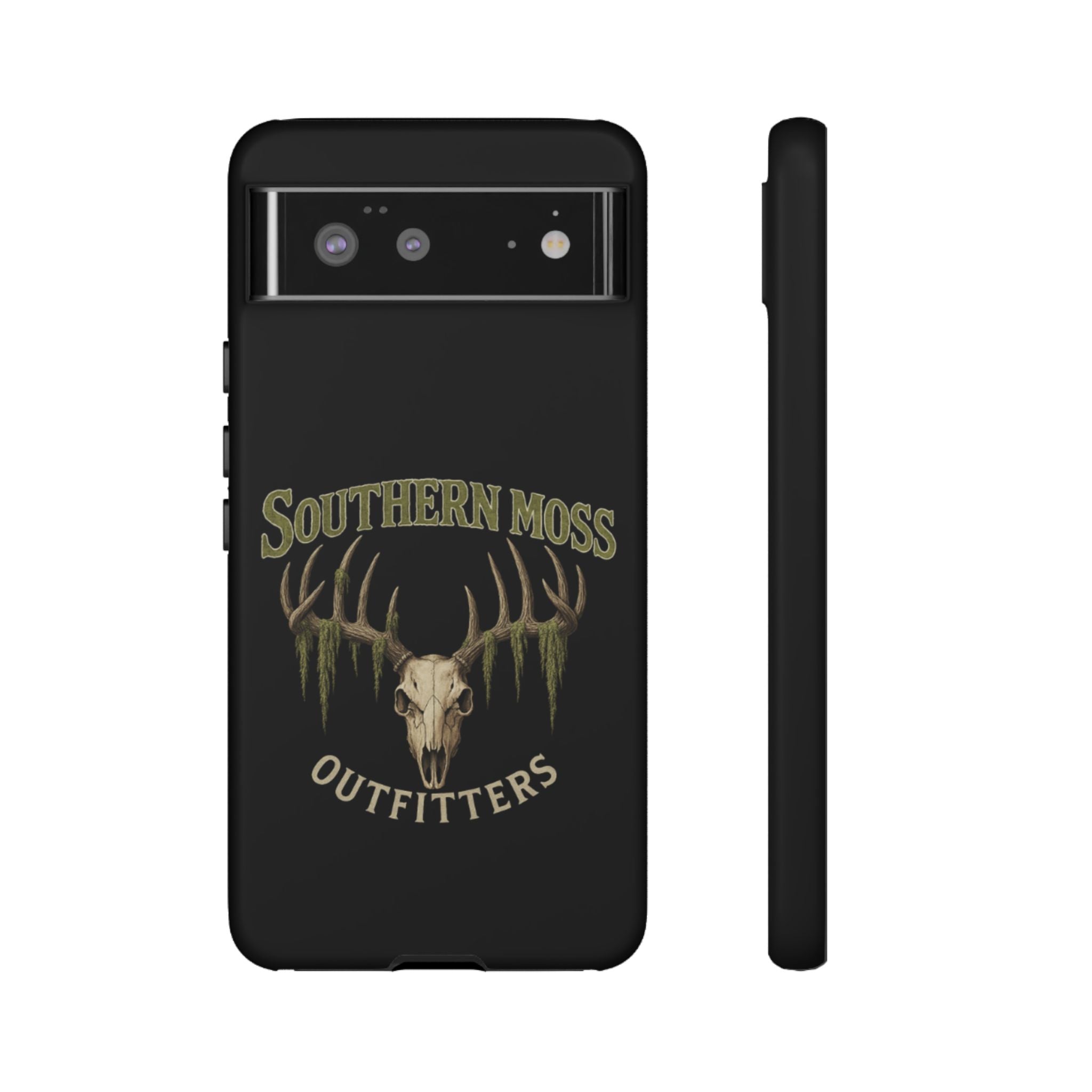 Southern Moss Outfitters Skull Phone Case – Rugged Deer Antler Design, Outdoor Gear, Hunting Accessories, Rustic Style, Gift for Adventurers