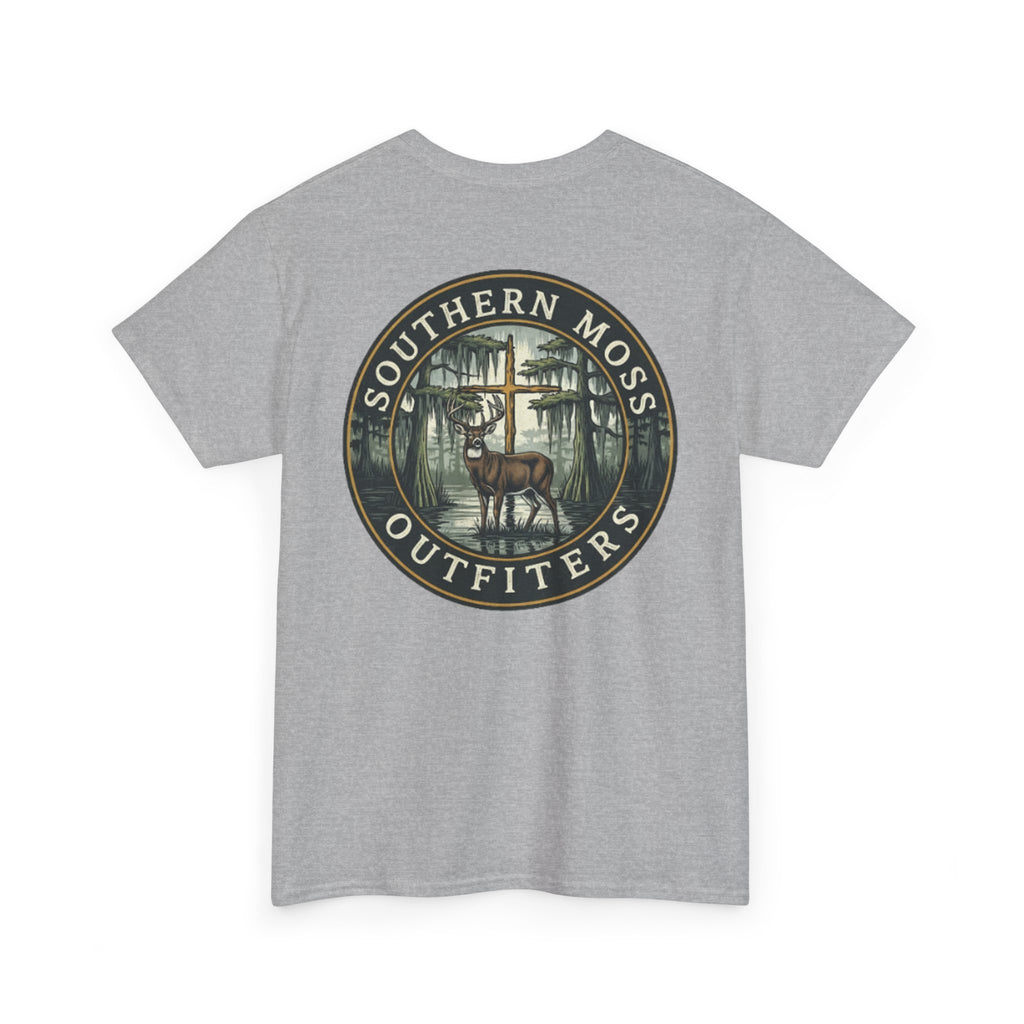 Southern Moss Outfitters Faith & Outdoors Tee Deer, Cross, Church Design, Casual Wear, Outdoor Apparel, Gift for Nature Lovers, Wildlife Tee