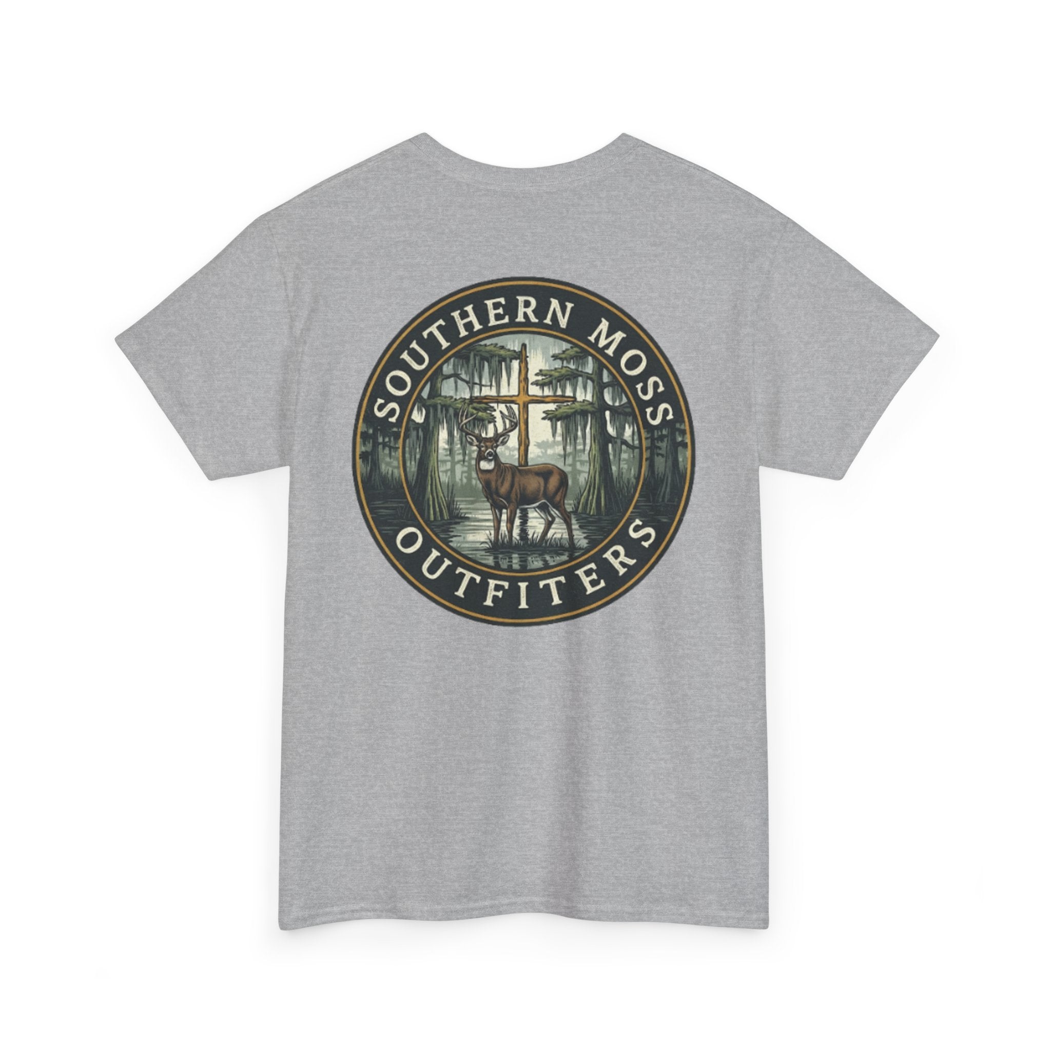Southern Moss Outfitters Faith & Outdoors Tee Deer, Cross, Church Design, Casual Wear, Outdoor Apparel, Gift for Nature Lovers, Wildlife Tee