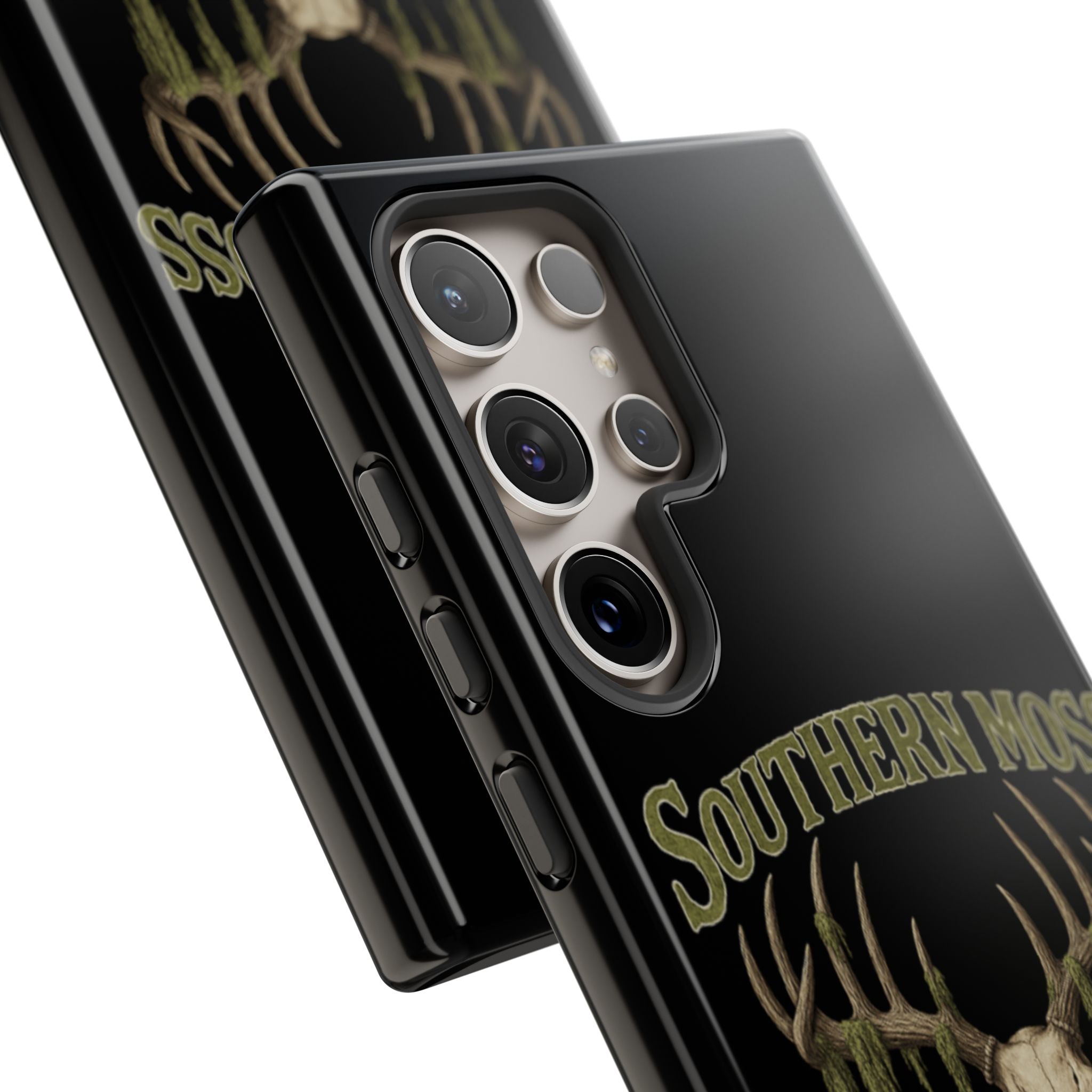 Southern Moss Outfitters Skull Phone Case – Rugged Deer Antler Design, Outdoor Gear, Hunting Accessories, Rustic Style, Gift for Adventurers