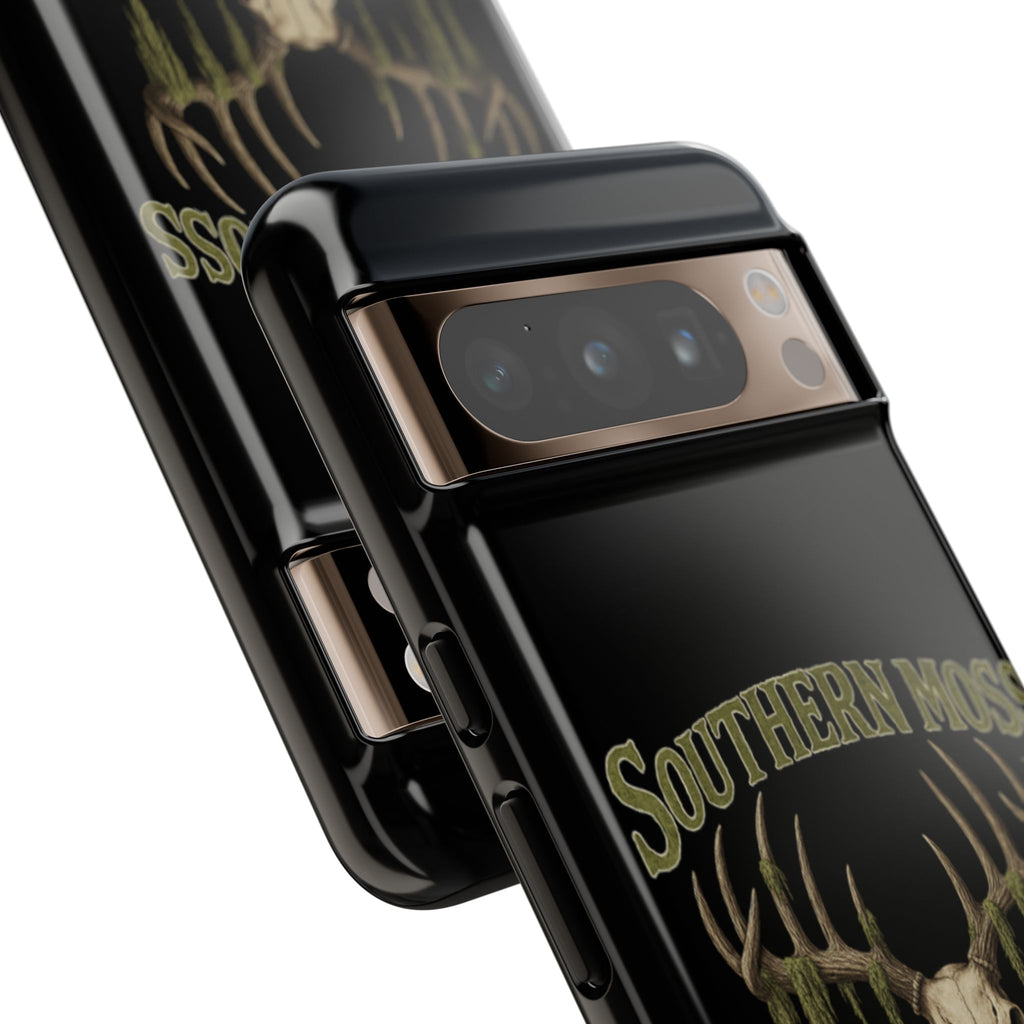 Southern Moss Outfitters Skull Phone Case – Rugged Deer Antler Design, Outdoor Gear, Hunting Accessories, Rustic Style, Gift for Adventurers