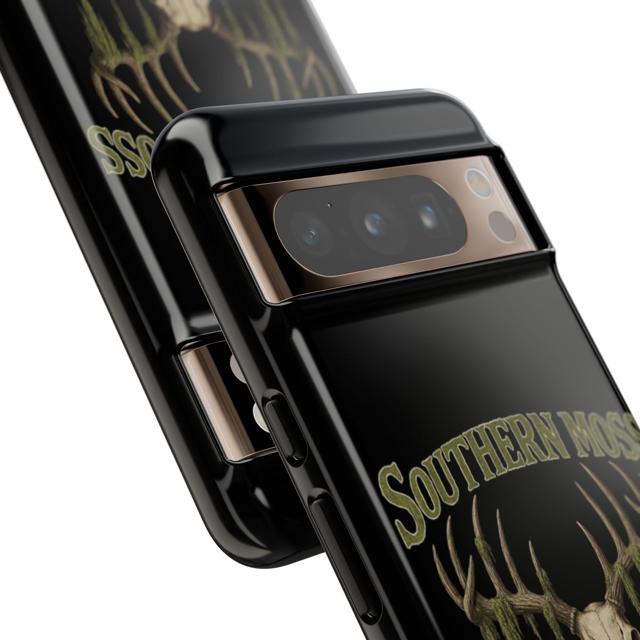 Southern Moss Outfitters Skull Phone Case – Rugged Deer Antler Design, Outdoor Gear, Hunting Accessories, Rustic Style, Gift for Adventurers