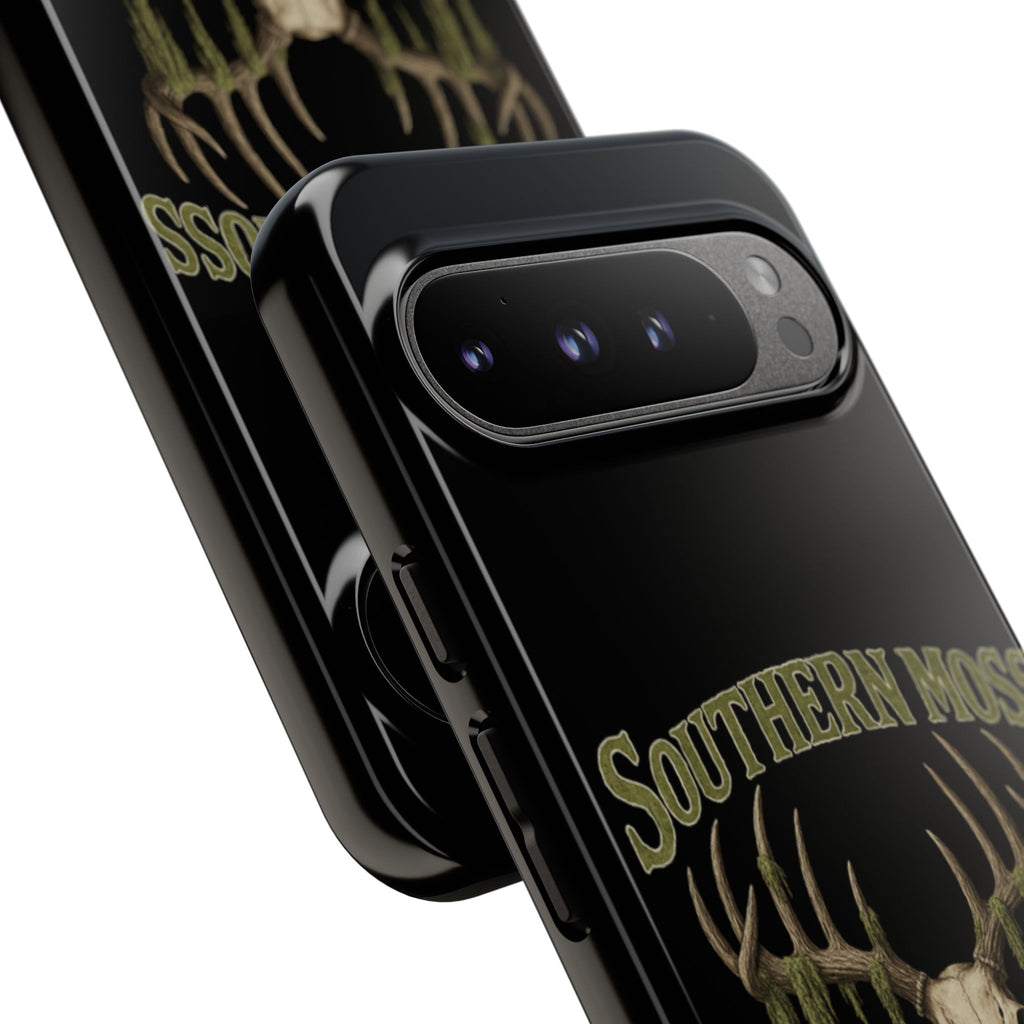 Southern Moss Outfitters Skull Phone Case – Rugged Deer Antler Design, Outdoor Gear, Hunting Accessories, Rustic Style, Gift for Adventurers