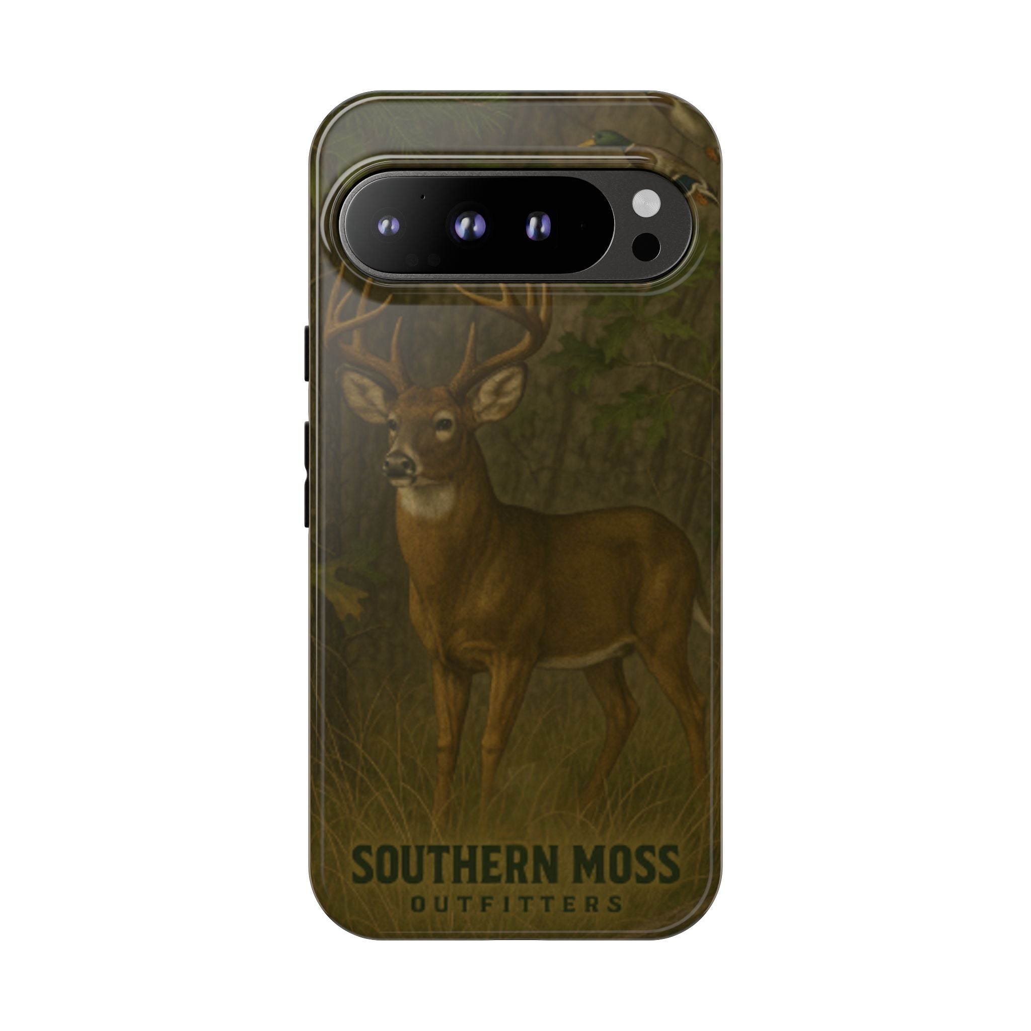 Hunting Phone Case – Deer & Ducks Design | Southern Moss Outfitters | Rugged Camo Outdoor iPhone Case
