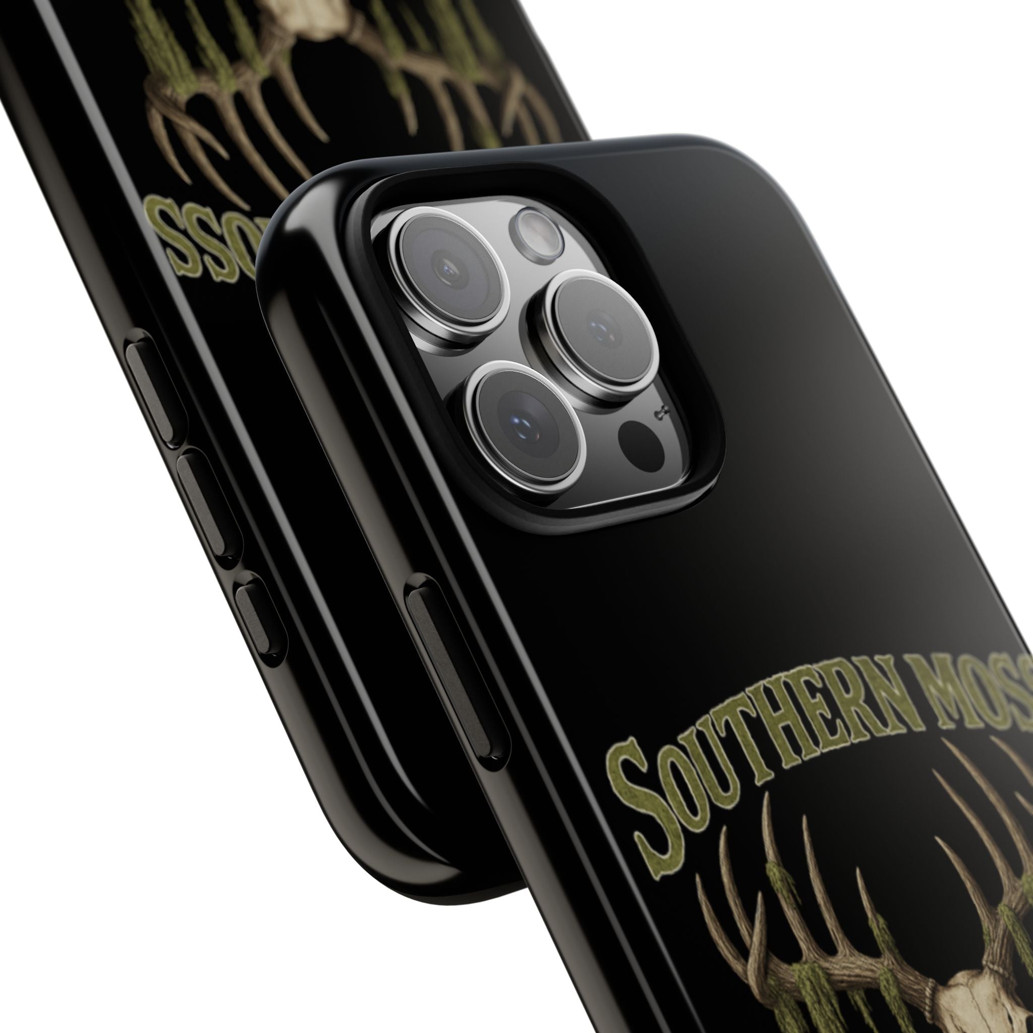 Southern Moss Outfitters Skull Phone Case – Rugged Deer Antler Design, Outdoor Gear, Hunting Accessories, Rustic Style, Gift for Adventurers