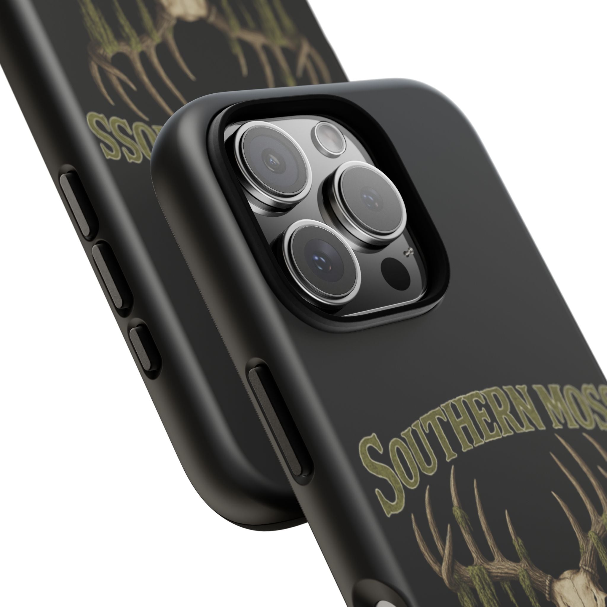 Southern Moss Outfitters Skull Phone Case – Rugged Deer Antler Design, Outdoor Gear, Hunting Accessories, Rustic Style, Gift for Adventurers