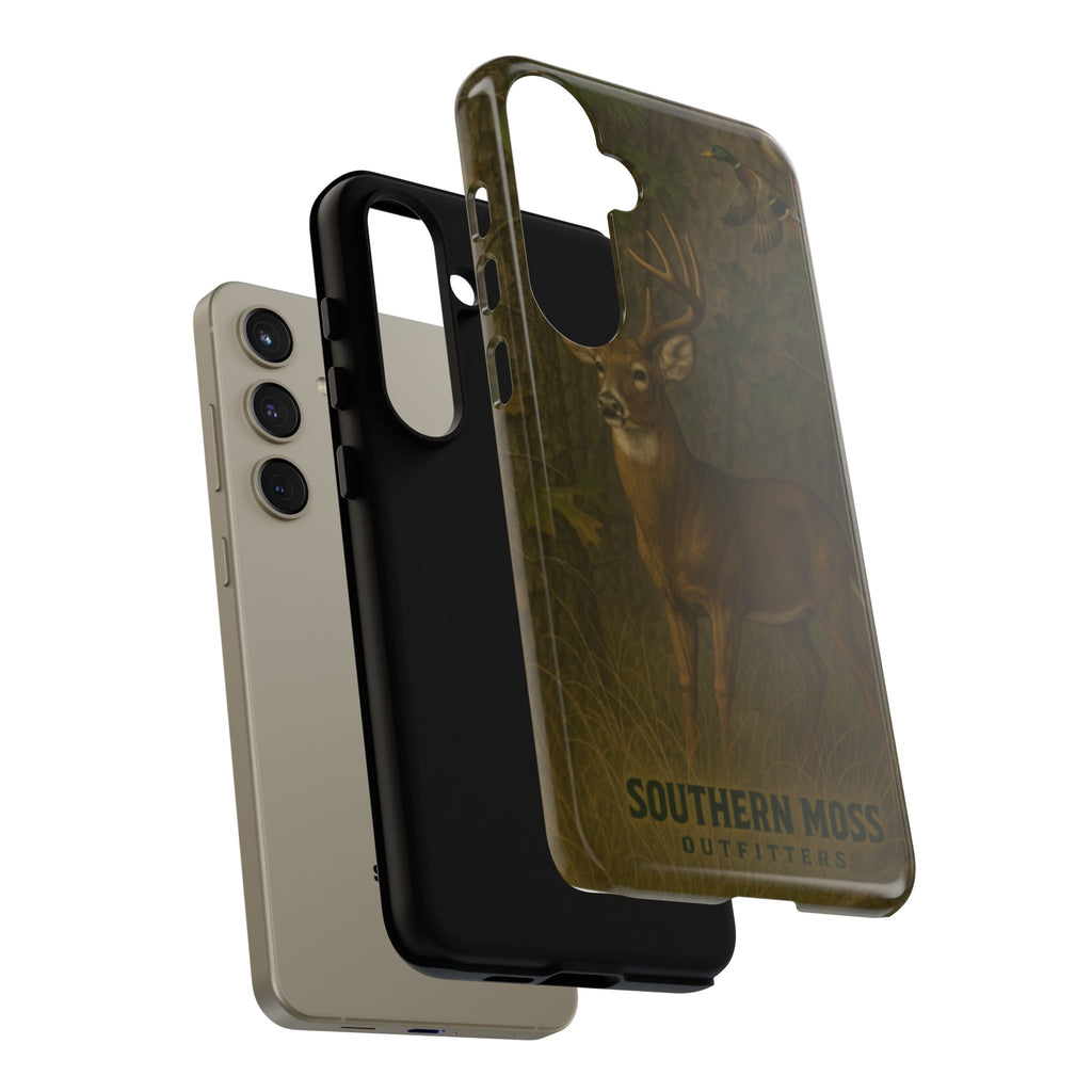 Hunting Phone Case – Deer & Ducks Design | Southern Moss Outfitters | Rugged Camo Outdoor iPhone Case