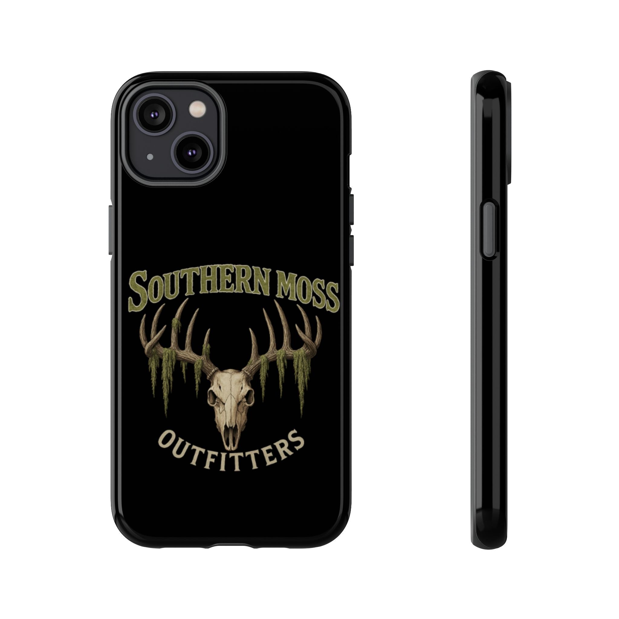 Southern Moss Outfitters Skull Phone Case – Rugged Deer Antler Design, Outdoor Gear, Hunting Accessories, Rustic Style, Gift for Adventurers