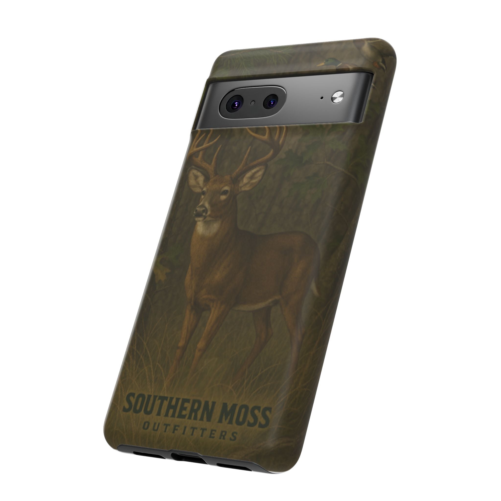 Hunting Phone Case – Deer & Ducks Design | Southern Moss Outfitters | Rugged Camo Outdoor iPhone Case