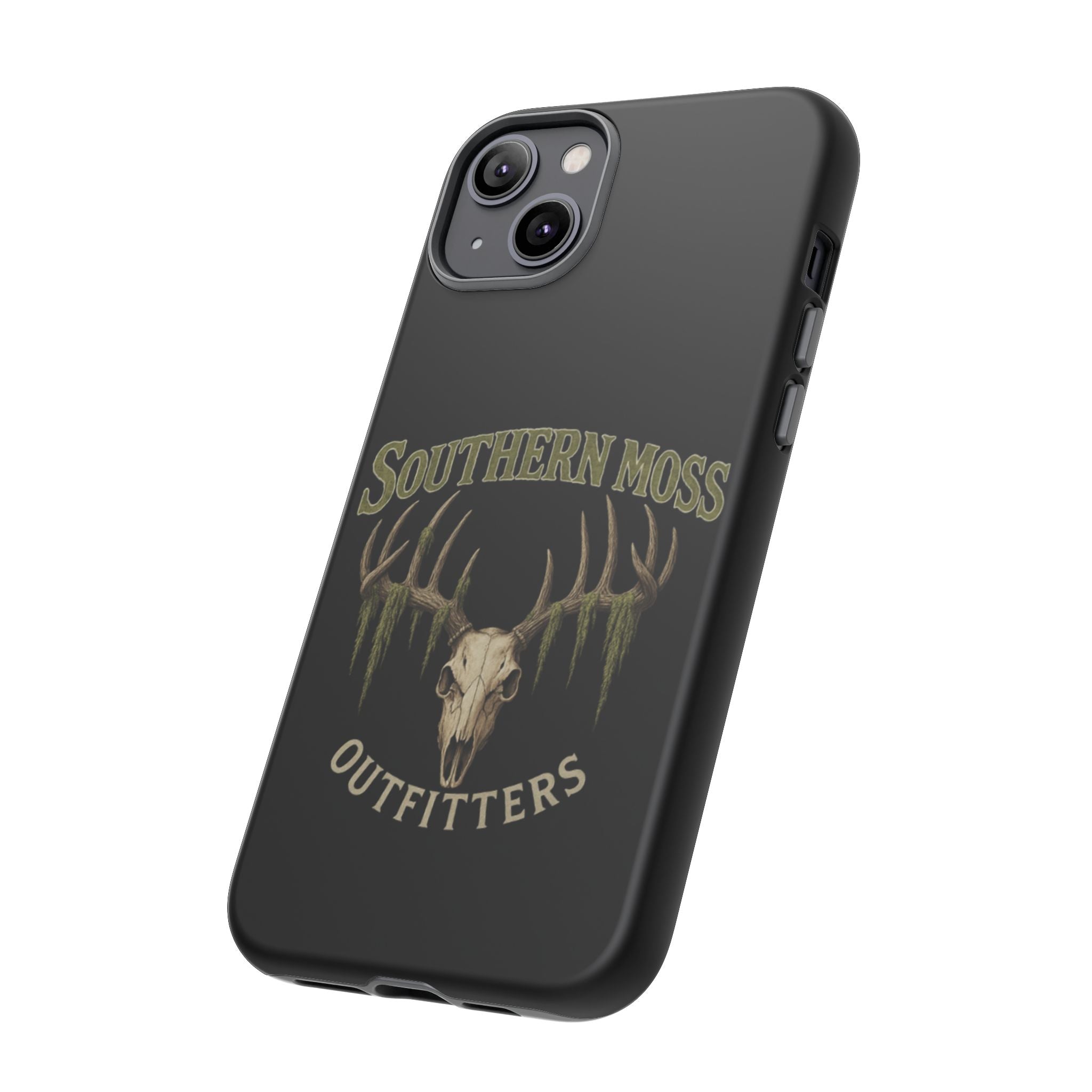 Southern Moss Outfitters Skull Phone Case – Rugged Deer Antler Design, Outdoor Gear, Hunting Accessories, Rustic Style, Gift for Adventurers