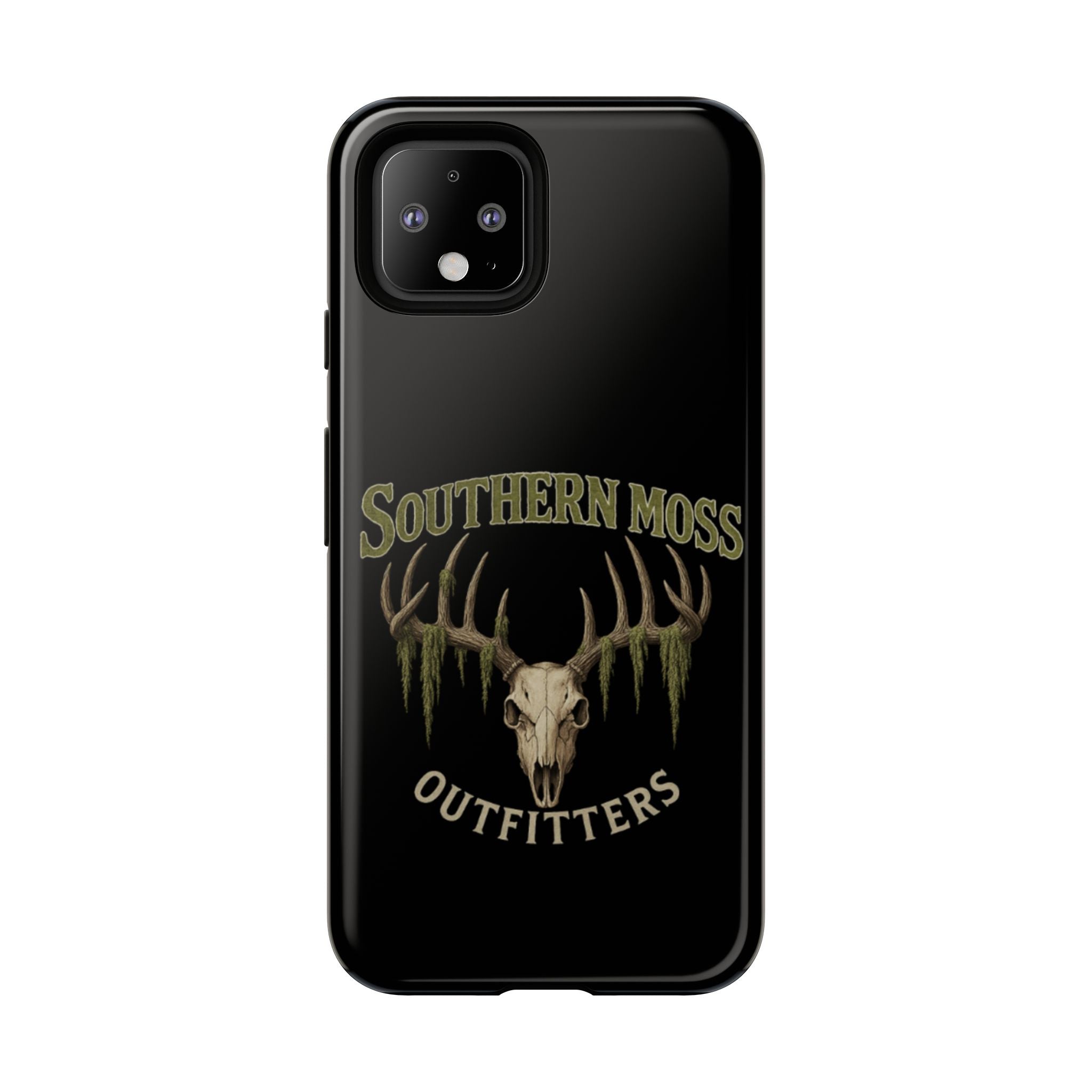 Southern Moss Outfitters Skull Phone Case – Rugged Deer Antler Design, Outdoor Gear, Hunting Accessories, Rustic Style, Gift for Adventurers