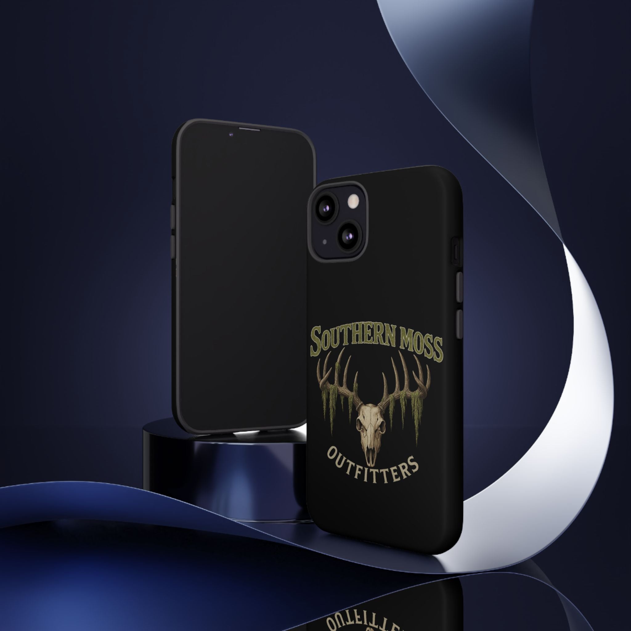 Southern Moss Outfitters Skull Phone Case – Rugged Deer Antler Design, Outdoor Gear, Hunting Accessories, Rustic Style, Gift for Adventurers