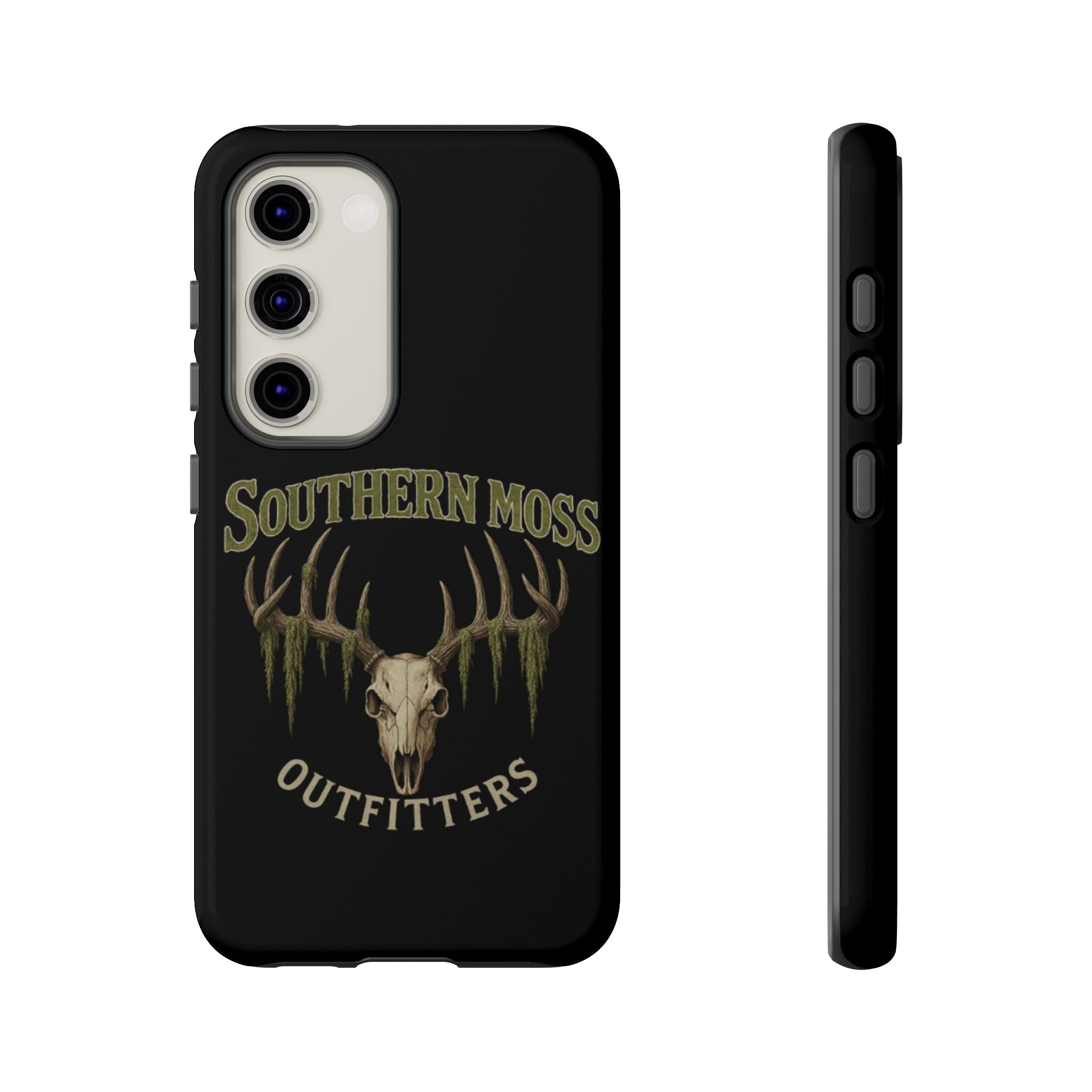 Southern Moss Outfitters Skull Phone Case – Rugged Deer Antler Design, Outdoor Gear, Hunting Accessories, Rustic Style, Gift for Adventurers